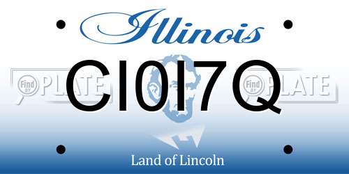 CI0I7Q Illinois License Plate