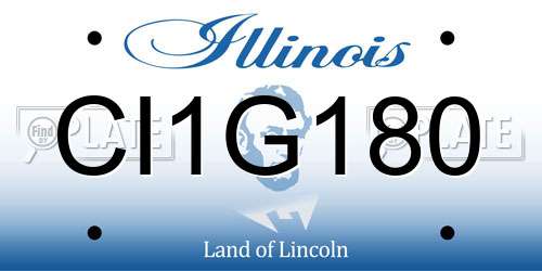 CI1G180 Illinois License Plate