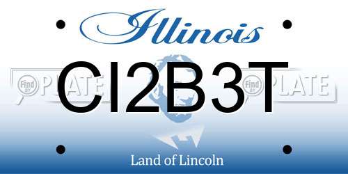 CI2B3T Illinois License Plate