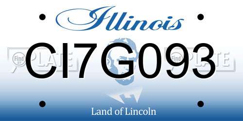 CI7G093 Illinois License Plate