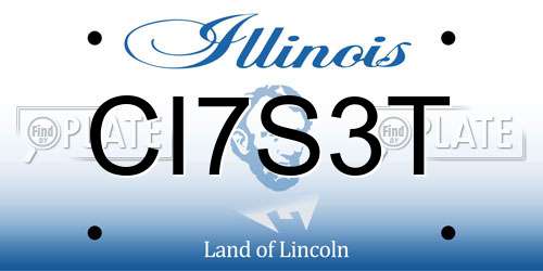 CI7S3T Illinois License Plate