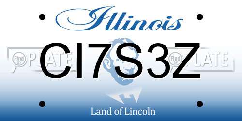 CI7S3Z Illinois License Plate