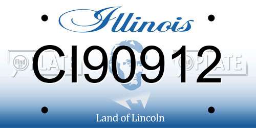 CI90912 Illinois License Plate