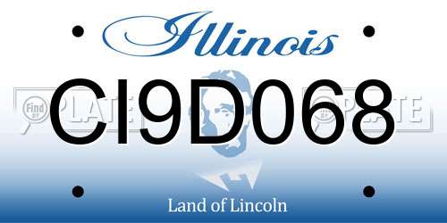 CI9D068 Illinois License Plate