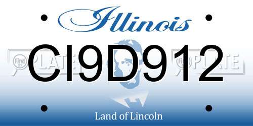 CI9D912 Illinois License Plate