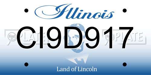 CI9D917 Illinois License Plate