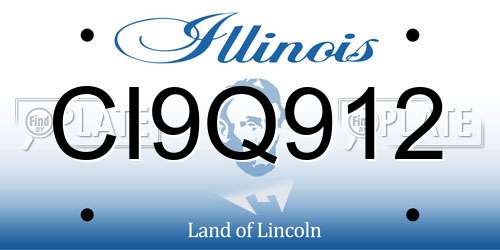 CI9Q912 Illinois License Plate