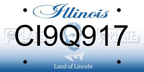 CI9Q917 Illinois License Plate