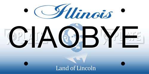 CIAOBYE Illinois License Plate