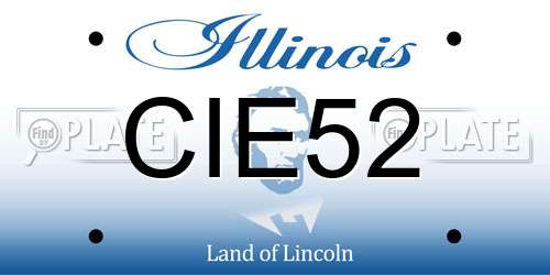 CIE52 Illinois License Plate