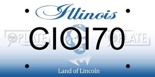 CIOI70 Illinois License Plate