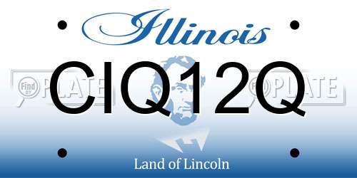 CIQ12Q Illinois License Plate