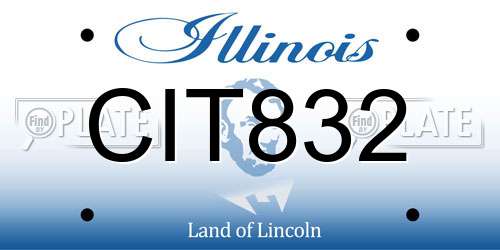 CIT832 Illinois License Plate