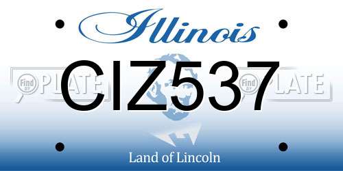 CIZ537 Illinois License Plate