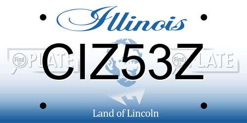 CIZ53Z Illinois License Plate