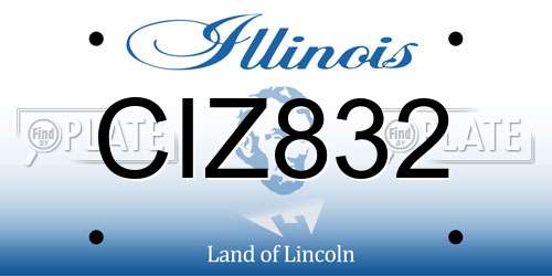 CIZ832 Illinois License Plate
