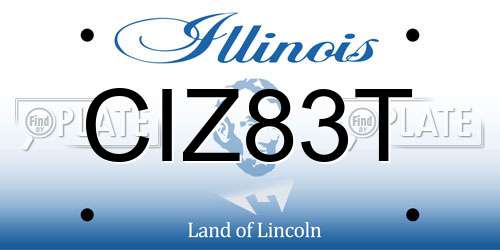 CIZ83T Illinois License Plate
