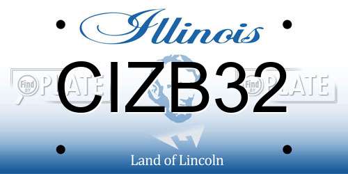 CIZB32 Illinois License Plate