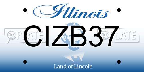 CIZB37 Illinois License Plate