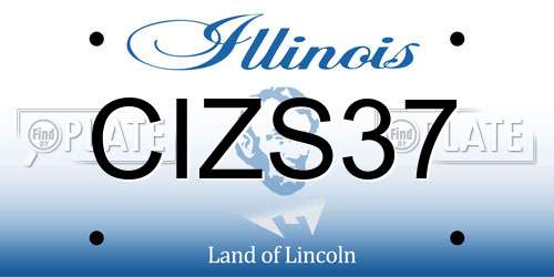 CIZS37 Illinois License Plate