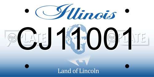 CJ11001 Illinois License Plate