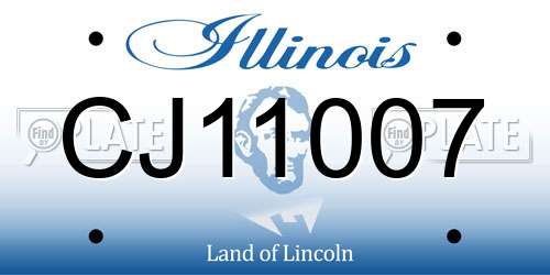 CJ11007 Illinois License Plate