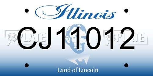 CJ11012 Illinois License Plate