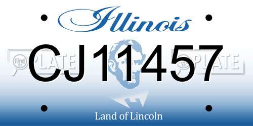 CJ11457 Illinois License Plate