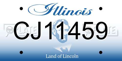 CJ11459 Illinois License Plate