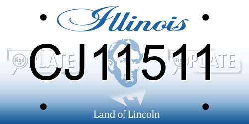 CJ11511 Illinois License Plate