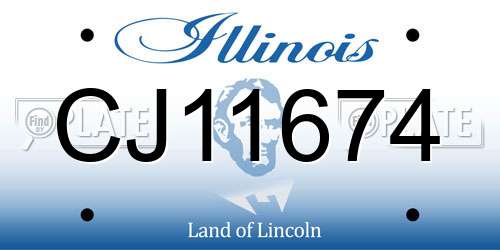 CJ11674 Illinois License Plate