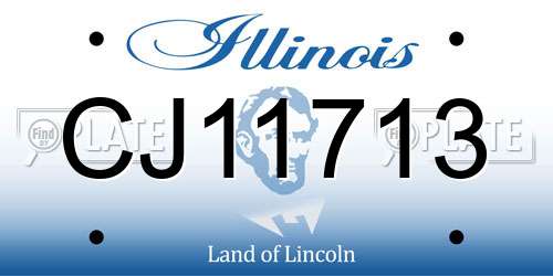 CJ11713 Illinois License Plate