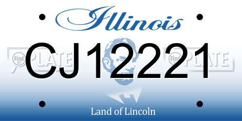 CJ12221 Illinois License Plate
