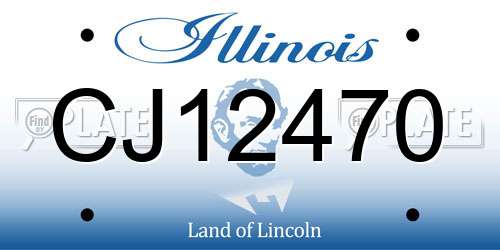 CJ12470 Illinois License Plate