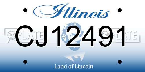 CJ12491 Illinois License Plate
