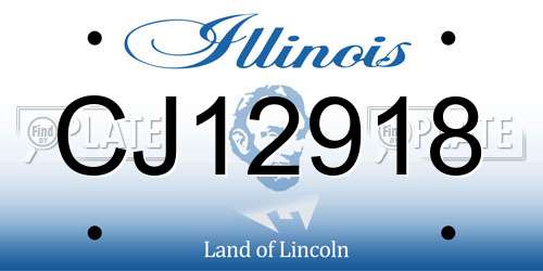 CJ12918 Illinois License Plate
