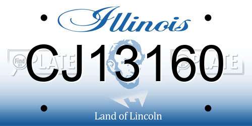 CJ13160 Illinois License Plate