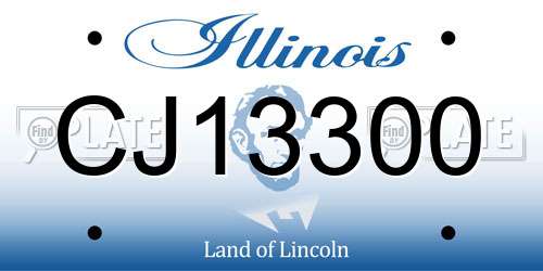 CJ13300 Illinois License Plate