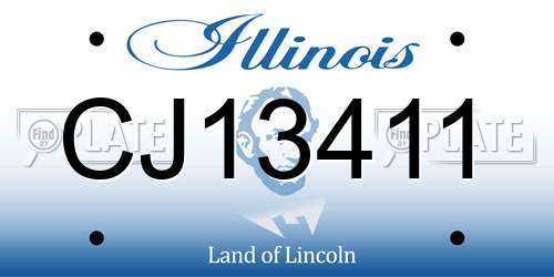 CJ13411 Illinois License Plate