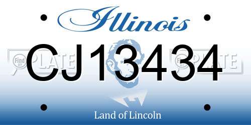 CJ13434 Illinois License Plate