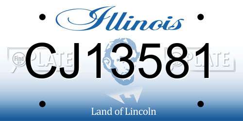 CJ13581 Illinois License Plate