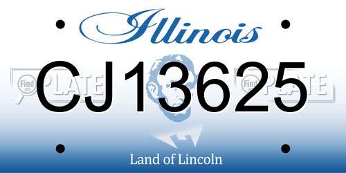 CJ13625 Illinois License Plate