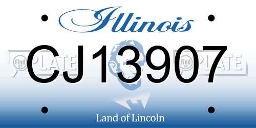 CJ13907 Illinois License Plate
