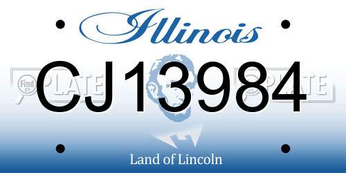 CJ13984 Illinois License Plate