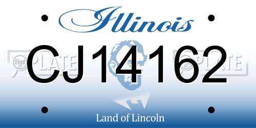 CJ14162 Illinois License Plate