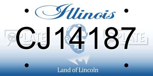 CJ14187 Illinois License Plate