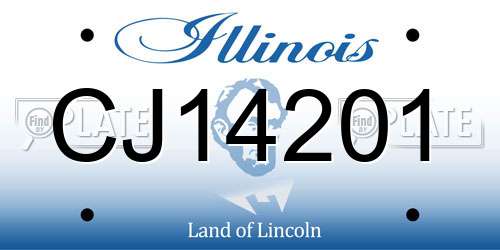 CJ14201 Illinois License Plate