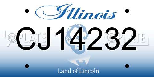 CJ14232 Illinois License Plate