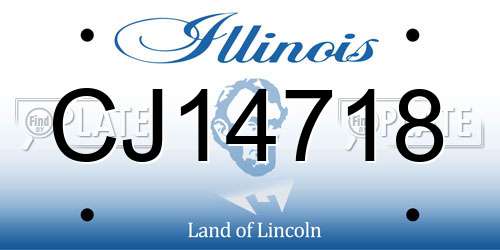 CJ14718 Illinois License Plate