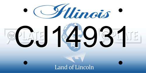 CJ14931 Illinois License Plate